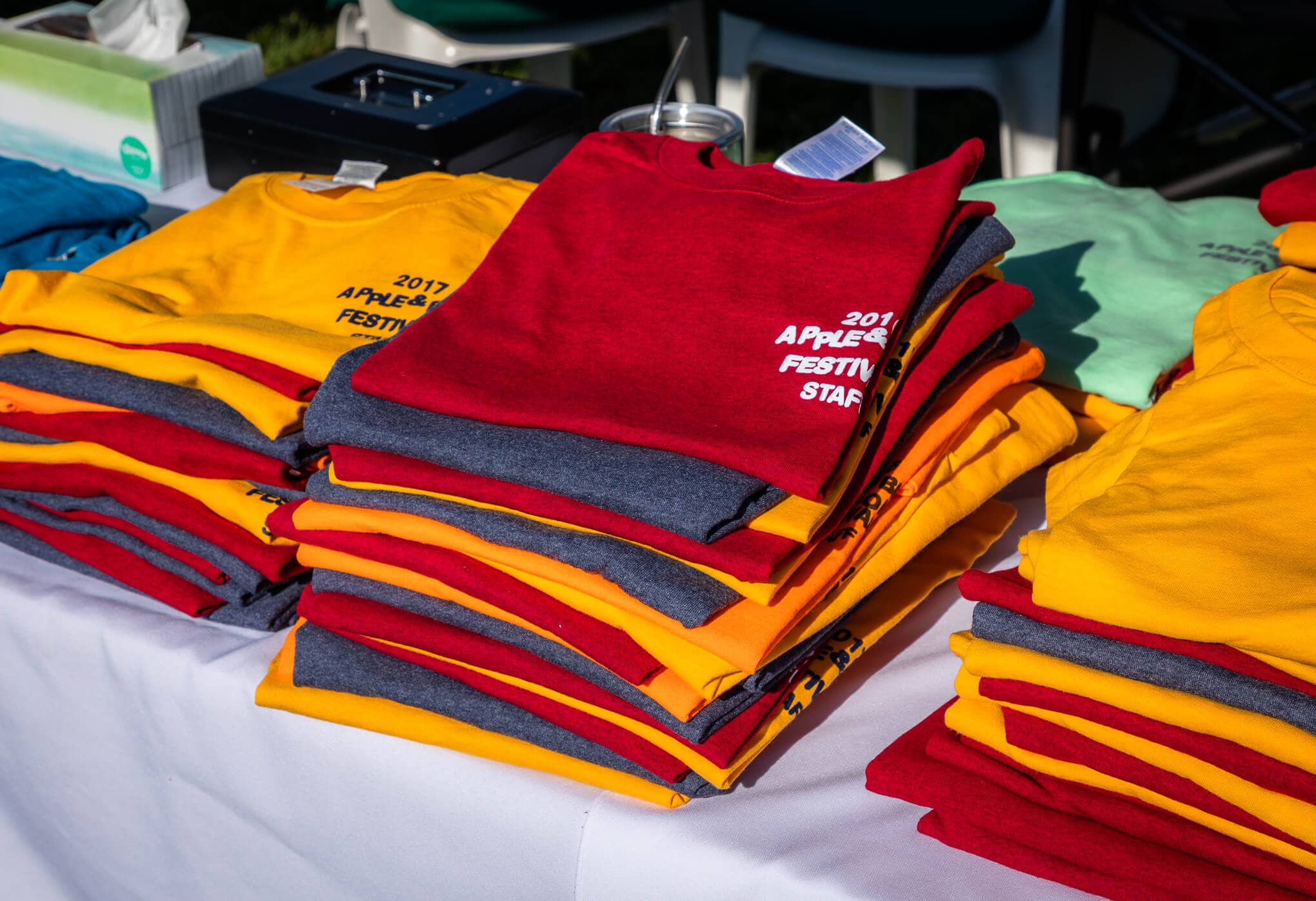 t-shirts for sale at the apple and BBQ festival