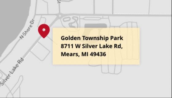 address is Golden Township Park 8711 W Silver Lake Rd, Mears, MI 49436